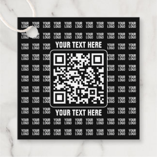 Promotional QR code (editable) plus Logo Pattern Gåvor Etiketter