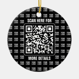 Promotional QR code (editable) plus Logo Pattern Julgransprydnad Keramik