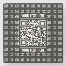 Promotional QR code (editable) plus Logo Pattern Stenunderlägg