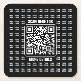 Promotional QR code (editable) plus Logo Pattern Underlägg Papper Kvadrat