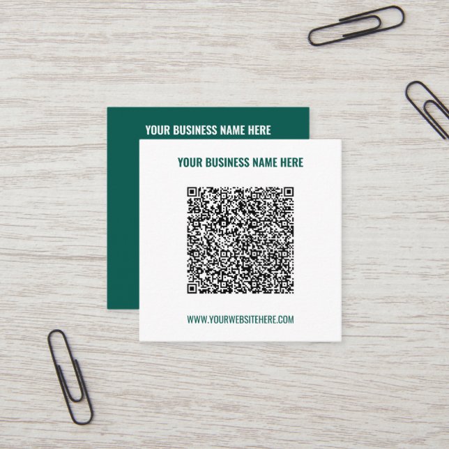 Promotional Your QR Code Business Cards Example Fyrkantigt Visitkort (Fram/Back In Situ)