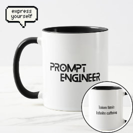 Prompt engineer minimalist quote mugg