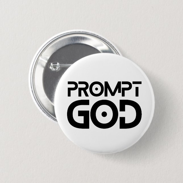 Prompt Engineer Prompt God AI Tech Prompt Master Knapp (Framsida & baksida)