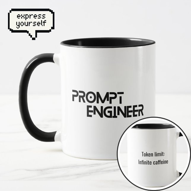 Prompt ingenjör minimalistisk citat mugg (Skapare uppladdad)