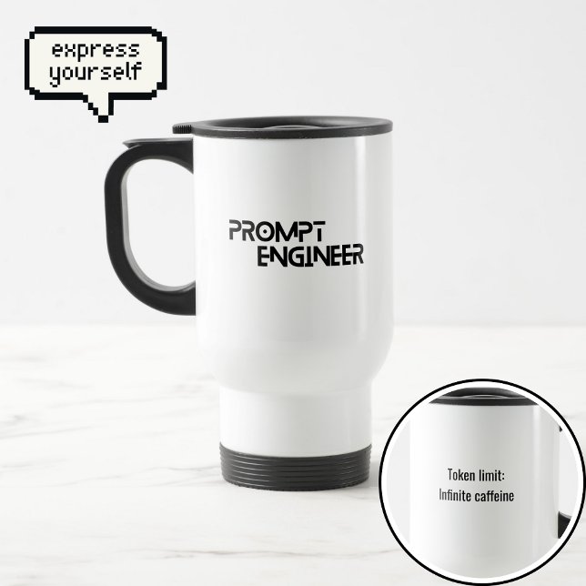 Prompt ingenjör minimalistisk citat resemugg (Skapare uppladdad)