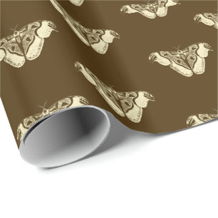 Promsisk myt mönster, brun choklad och beige presentpapper