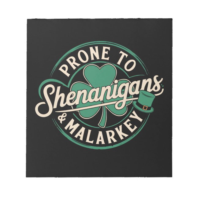 Prone till Shenanigans & Malarkey St patrick's day Anteckningsblock (Framsida)