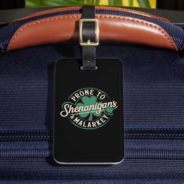 Prone till Shenanigans & Malarkey St patrick's day Bagagebricka (Framsida Insitu 2)