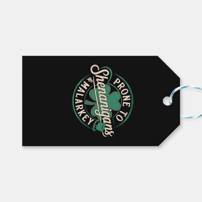 Prone till Shenanigans & Malarkey St patrick's day Presentetikett (Framsidan (Horisontell))