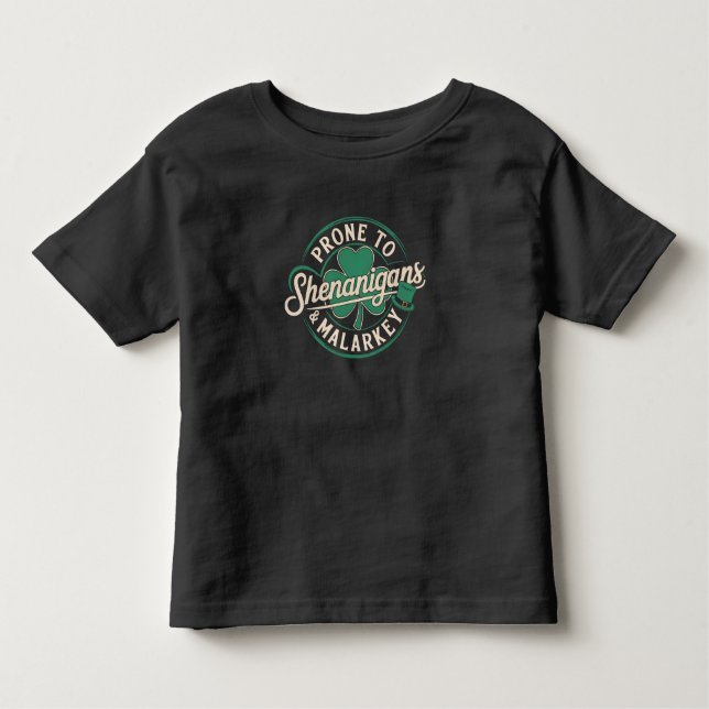 Prone till Shenanigans & Malarkey St patrick's day T Shirt (Framsida)