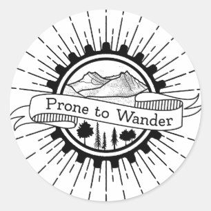 Prone till Wander Traveler Runt Klistermärke