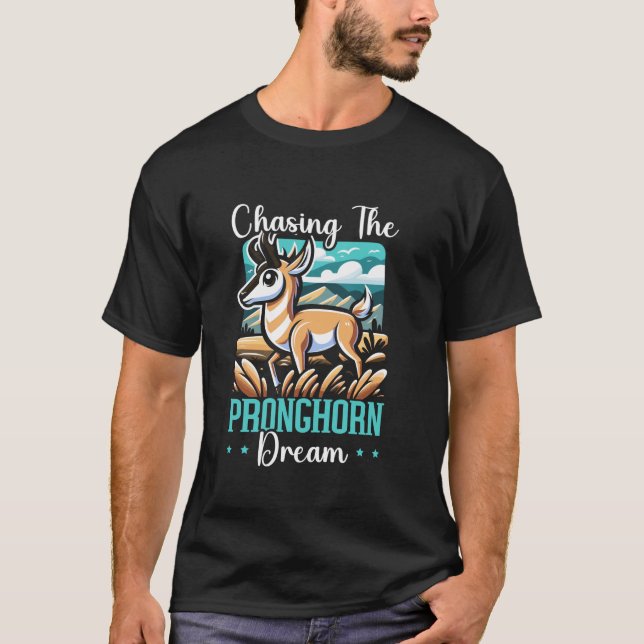 Pronghorn Hunter Animal Hunt Rifle Antelope Huntin T Shirt (Framsida)
