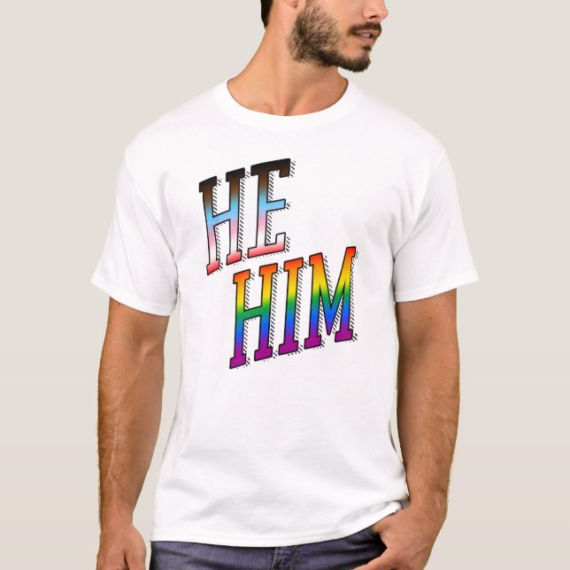 Pronomen Han / Honom Progress Pride T-Shirt (Framsida)