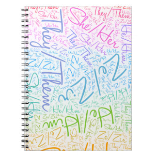 Pronoun pride gender queer rainbow lgbtqa anteckningsbok