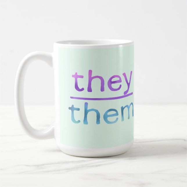 Pronoun They Them Colorful Mug Kaffemugg (Vänster)