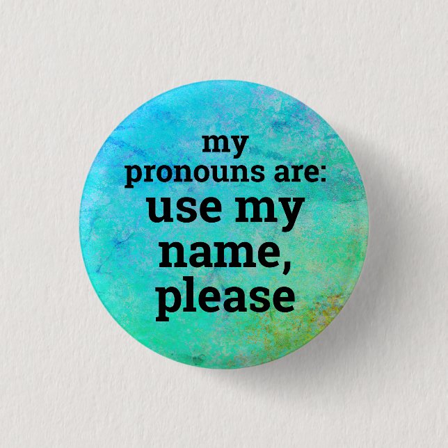 Pronouns/Använda Min Namn, tack Knapp (Framsida)