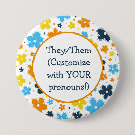Pronouns AroAce Pride Flowers Doodle LGBTQ+ Knapp