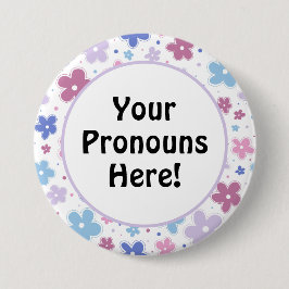 Pronouns Bigender Pride Flowers Doodle Pastels Knapp
