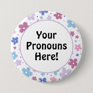 Pronouns Bigender Pride Flowers Doodle Pastels Knapp