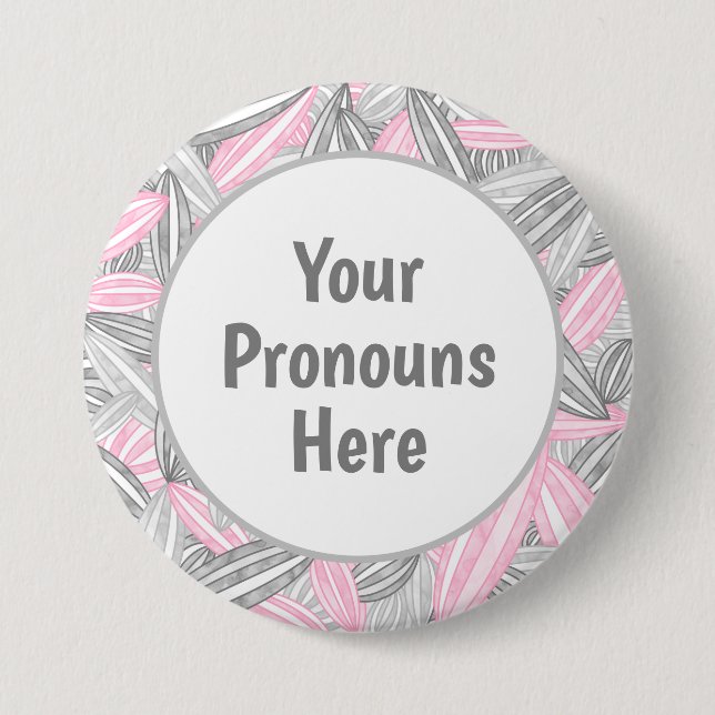 PRONOUNS Demigirl Pride Abstrakt Zen Flower Petals Knapp (Framsida)