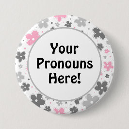 PRONOUNS! Demigirl Pride Flowers Doodle Rosa Knapp