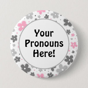 PRONOUNS! Demigirl Pride Flowers Doodle Rosa Knapp