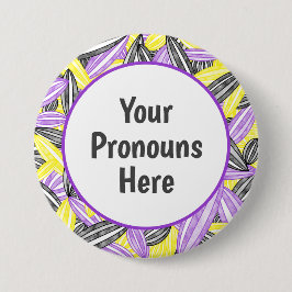 PRONOUNS Icke-binärt Pride Abstrakt Zen Flower Pet Knapp