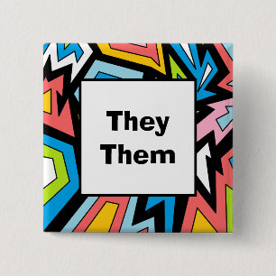 PRONOUNS-kökonst Pridet Modern Abstrakt Art Knapp