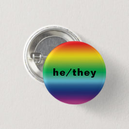 Pronouns Lgbtq Lgbt Pride Rainbow Färg Knapp