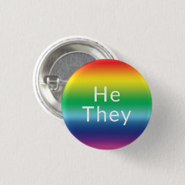 Pronouns Lgbtq Lgbt Pride Rainbow Färg Knapp