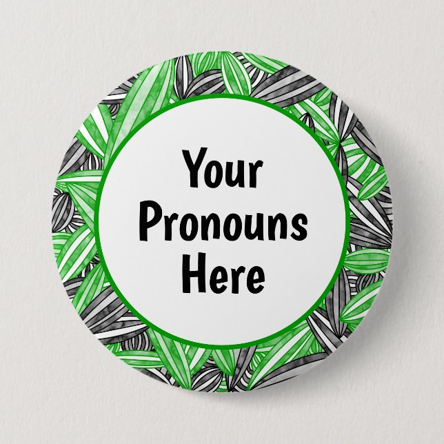 PRONOUNS Neutrois Pride Abstrakt Zen Flower Petals Knapp (Framsida)