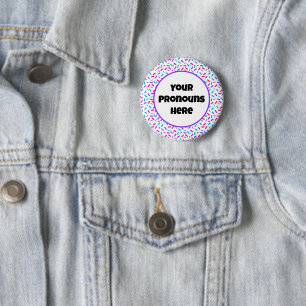 PRONOUNS Rainbow Sprinkles Androgyne Pride Flagga Knapp