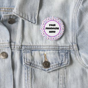 PRONOUNS Rainbow Sprinkles Genderfluid Pride Flagg Knapp
