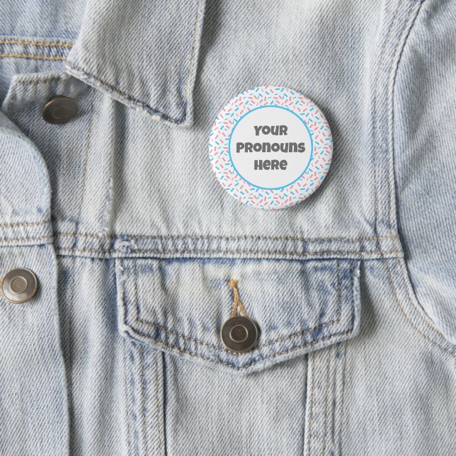 PRONOUNS Rainbow Sprinkles Transgender Pride Flagg Knapp (In Situ)