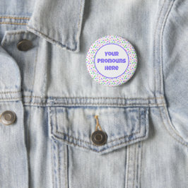 PRONOUNS Rainbow Sprinkles Trigender Pride Flagga Knapp