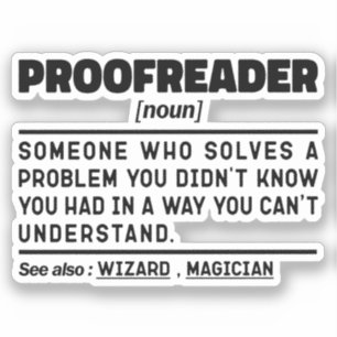 Proofreader Noun Funny Grammar Examiner Geek Klistermärken