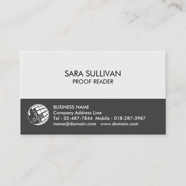 Proofreader Print Publishing Business Card Visitkort (Framsida)