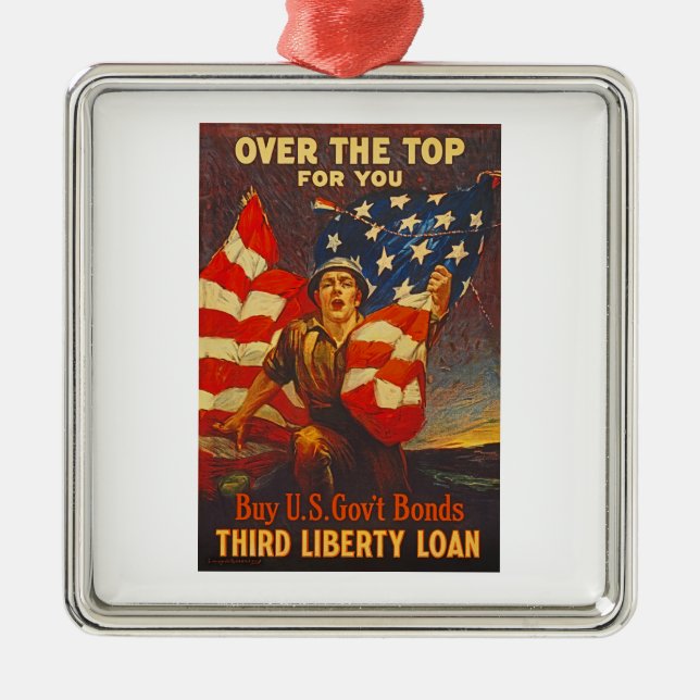 Propaganda för lån WWI för frihet för Julgransprydnad Metall (Framsidan)