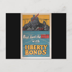 Propaganda Poster "Beat Back the Hun" WWI Vykort