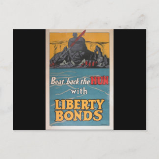 Propaganda Poster "Beat Back the Hun" WWI Vykort