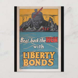 Propaganda Poster "Beat Back the Hun" WWI Vykort