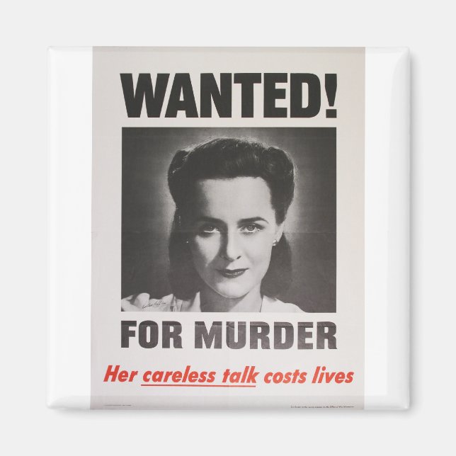 Propaganda Poster WWII "Wanted for Murder" Magnet (Framsidan)