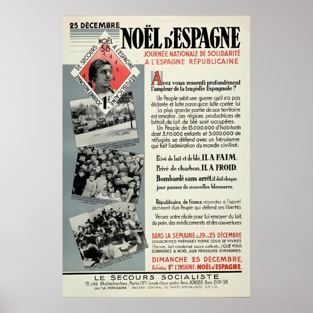 Propagandaaffisch för spanska inbördeskriget Socia Poster (Framsidan)