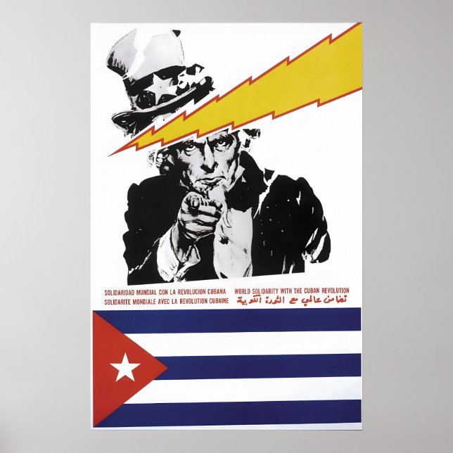 Propagandaaffisch Kuba Världssolidaritet med den Poster (Framsidan)
