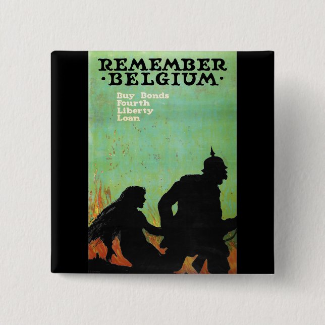 Propagandaaffischen "minns Belgien" WWII Knapp (Framsida)