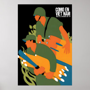 Propagandaposter Vietnam-kriget Kubas solidaritet Poster