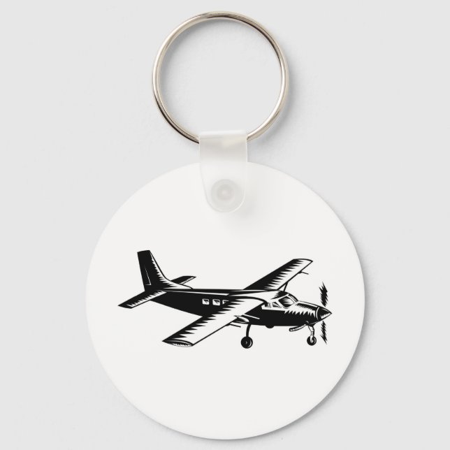 propeller flygplan-flygplan för flygflygning nyckelring (Framsida)
