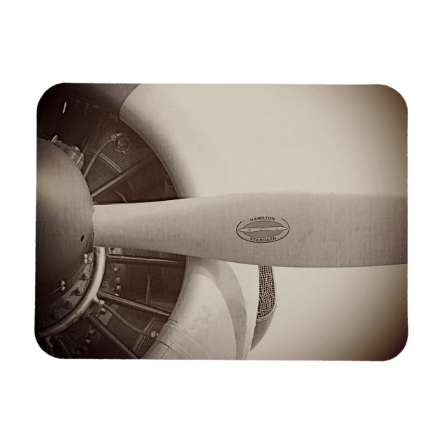 Propeller Old Antique Airplan Magnet (Horisontell)