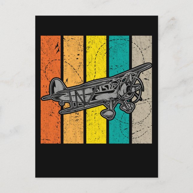 Propeller Plane Retro Airplane Enthusiast Vykort (Framsida)