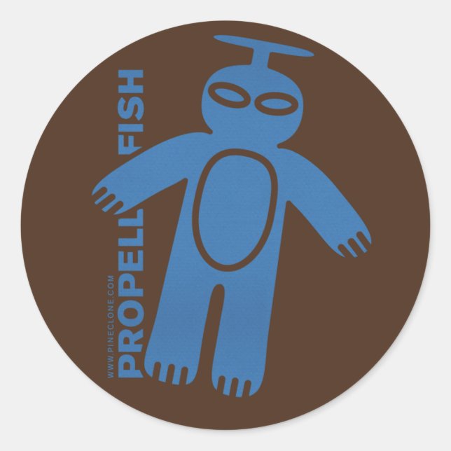 PROPELLERFISKklistermärke Runt Klistermärke (Framsida)